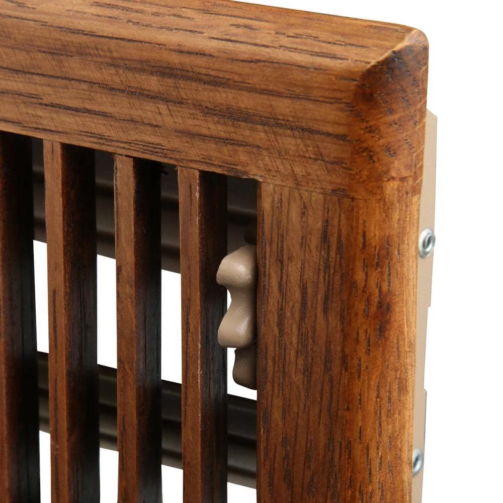 Oak Wood 4 In. X 12 In. 2-Way Wooden Floor Register In Medium Finished 2 Oak Wood 4 In. X 12 In. 2-Way Wooden Floor Register In Medium Finished - Image 2