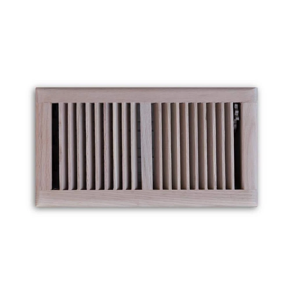 Oak Wood 6 In. X 12 In. 2-Way Wooden Floor Register In Unfinished 1 Oak Wood 6 In. X 12 In. 2-Way Wooden Floor Register In Unfinished