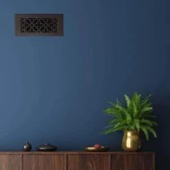 Scroll Series 6 In. X 12 In. Aluminum Grille, Oil Rubbed Bronze With Mounting Holes -Fire Place Store browns tans reggio registers registers grilles 814 arbh 4f 1000