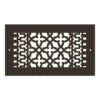 Scroll Series 6 In. X 12 In. Aluminum Grille, Oil Rubbed Bronze With Mounting Holes