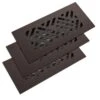 Low Profile 10 In. X 4 In. Steel Floor Register In Oil Rubbed Bronze Diagonal Pattern (3-Pack)