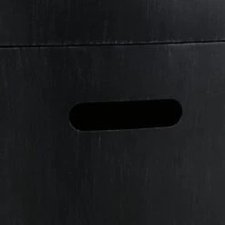 Reign Brushed Black Circular Metal Outdoor Patio Fire Pit Table -Fire Place Store brushed black noble house gas fire pits 109175 1f 1000