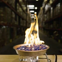 12" Round CSA Certified Fire Pit Burner Kit, Stainless Steel, Propane, Electronic Ignition -Fire Place Store brushed stainless steel celestial fire glass fire pit covers and accessories csa 13r 31 1000