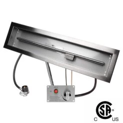 30" X 6" CSA Certified Fire Pit Burner Kit, Stainless Steel, Propane, Electronic Ignition