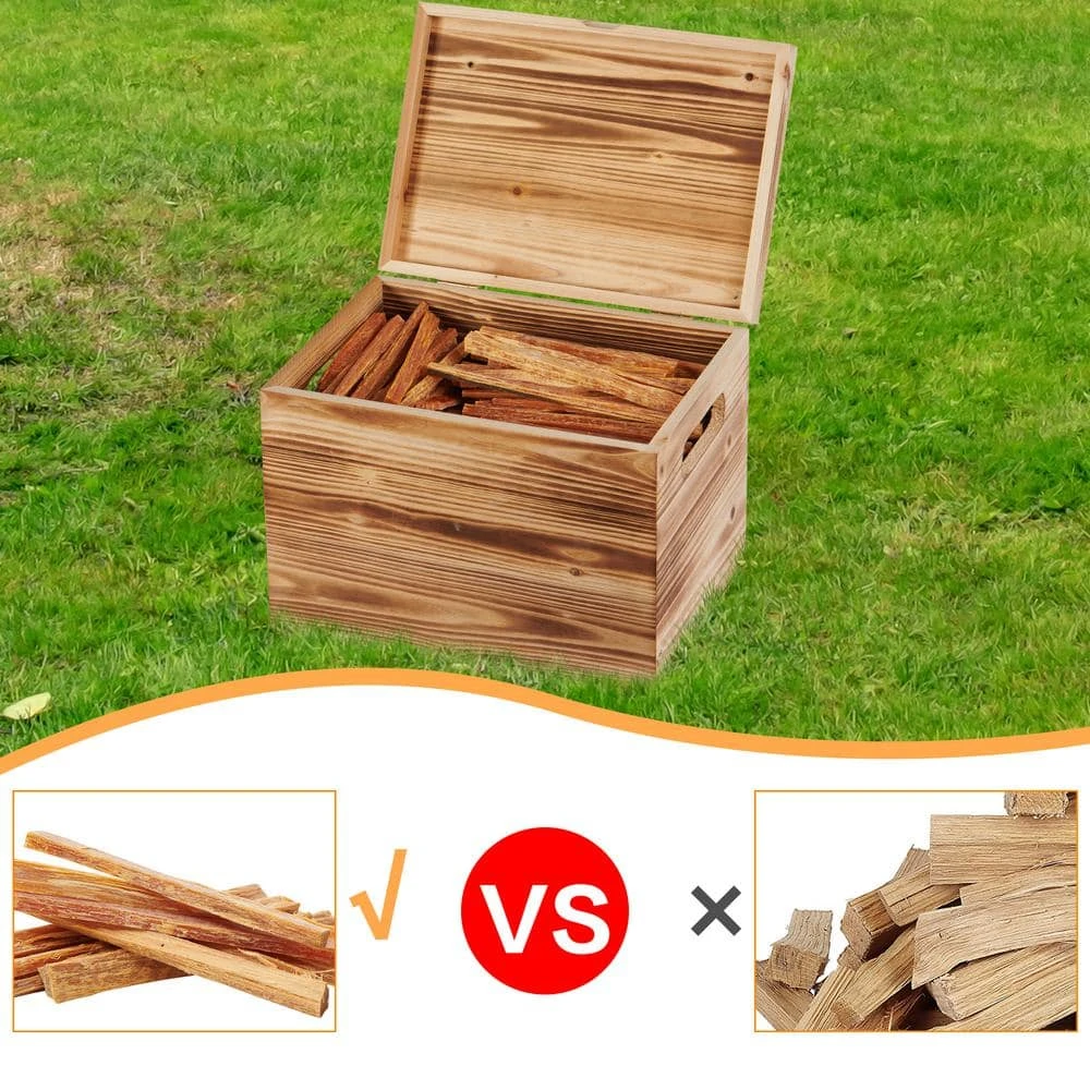 15 Lb. Boxed Fatwood Fire Starter Sticks Gift Box Set With A Wooden Storage Box For Kindling Safe Quickly And Easily 4 15 Lb. Boxed Fatwood Fire Starter Sticks Gift Box Set With A Wooden Storage Box For Kindling Safe Quickly And Easily - Image 4