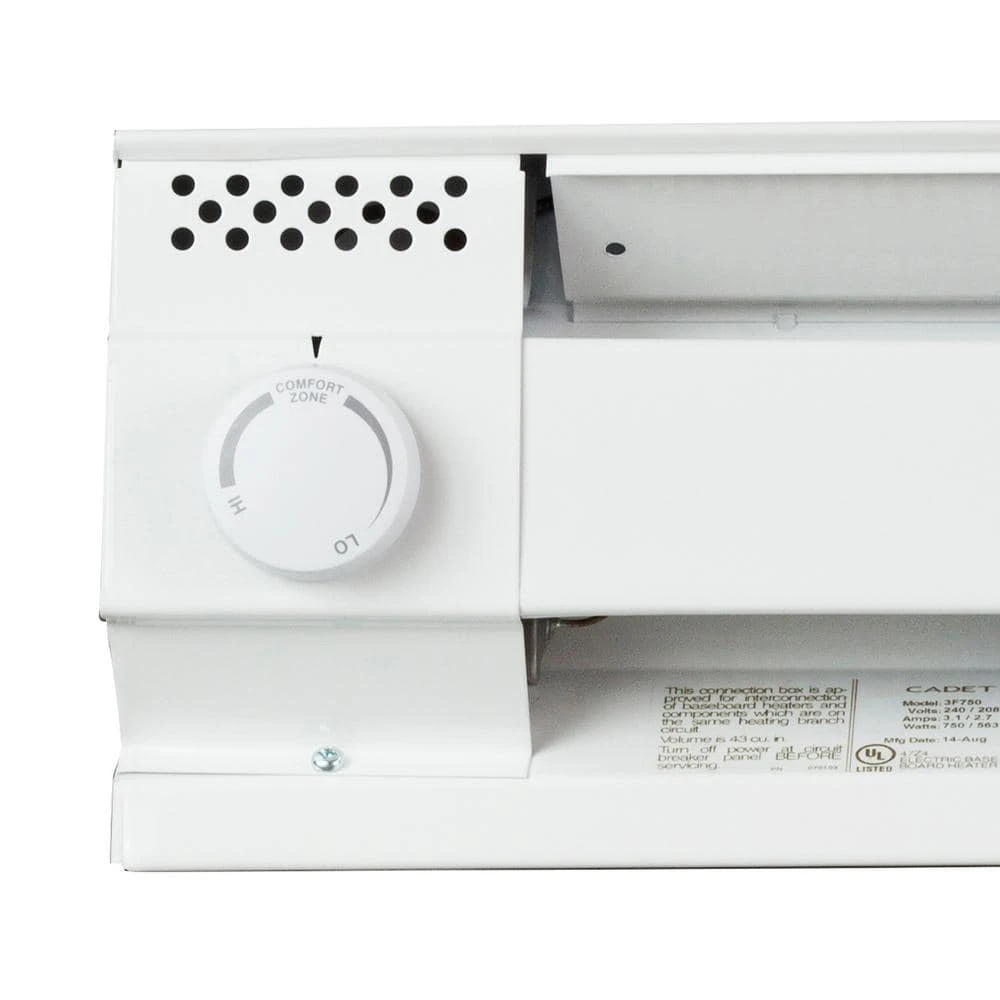 Single-pole 22 Amp Line Voltage 120/240-volt Mechanical Electric Baseboard Heater Mounted Thermostat In White 5 Single-pole 22 Amp Line Voltage 120/240-volt Mechanical Electric Baseboard Heater Mounted Thermostat In White - Image 5