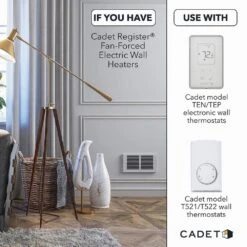 Single-pole 16.7 Amp Line Voltage 120/240-volt TEP Series 5-2 Day Electronic Programmable Thermostat In White -Fire Place Store cadet programmable thermostats tep402dw c3 1000