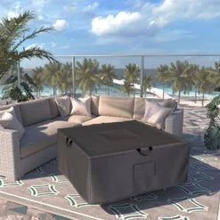 Heavy Duty Water Resistant Patio 44 In. L X 44 In. W Square Patio Fire Pit Cover