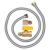 Cambridge 1/2 In. OD X 1/2 In. FIP X 1/2 In. FIP Ball Valve X 48 In. Stainless Steel Standard Gas Connector (60,500 BTU)