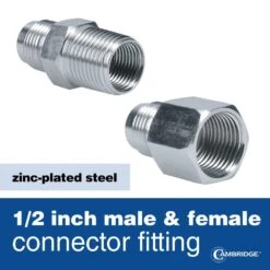 Cambridge 1/2 In. OD X 1/2 In. MIP X 1/2 In. FIP X 12 In. Stainless Steel Standard Gas Connector (102,000 BTU) -Fire Place Store cambridge gas fittings connectors c gc 121212mf 12ec 4f 1000