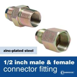 Cambridge 1/2 In. OD X 1/2 In. MIP X 1/2 In. FIP X 48 In. Stainless Steel Standard Gas Connector (60,500 BTU) -Fire Place Store cambridge gas fittings connectors c gc 121212mf 48ec 4f 1000