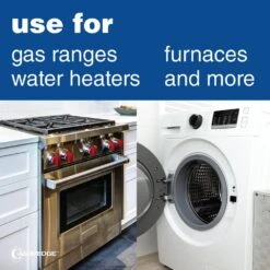 Cambridge 5/8 In. OD X 1/2 In. MIP X 1/2 In. FIP X 12 In. Stainless Steel Standard Gas Connector (180,000 BTU) -Fire Place Store cambridge gas fittings connectors c gc 581212mf 12ec c3 1000