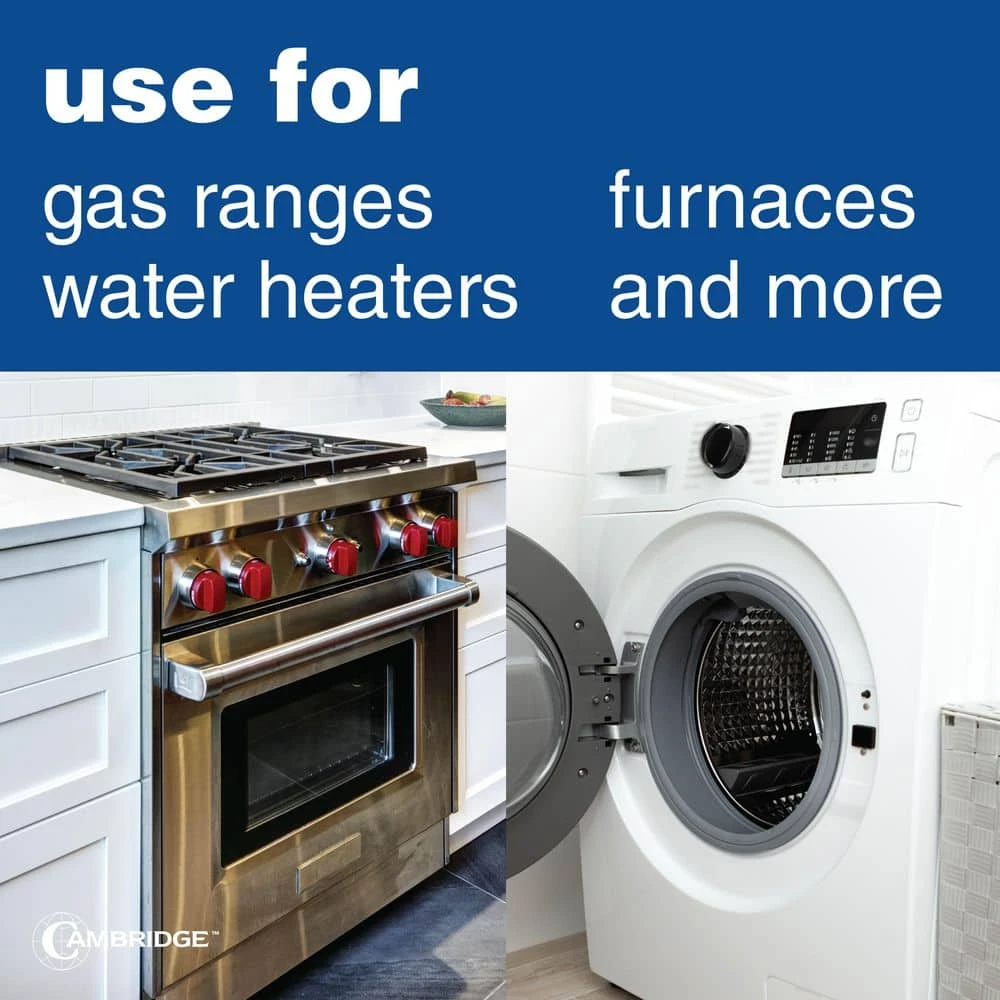 Cambridge 5/8 In. OD X 1/2 In. MIP X 1/2 In. FIP X 12 In. Stainless Steel Standard Gas Connector (180,000 BTU) 2 Cambridge 5/8 In. OD X 1/2 In. MIP X 1/2 In. FIP X 12 In. Stainless Steel Standard Gas Connector (180,000 BTU) - Image 2