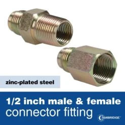 Cambridge 5/8 In. OD X 1/2 In. MIP X 1/2 In. FIP X 48 In. Stainless Steel Standard Gas Connector (106,000 BTU) -Fire Place Store cambridge gas fittings connectors c gc 581212mf 48ec 4f 1000