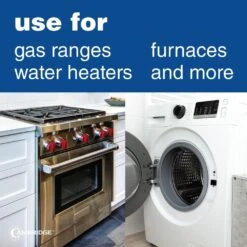 Cambridge 5/8 In. OD X 1/2 In. MIP X 1/2 In. FIP X 48 In. Stainless Steel Standard Gas Connector (106,000 BTU) -Fire Place Store cambridge gas fittings connectors c gc 581212mf 48ec c3 1000