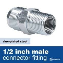 Cambridge 5/8 In. OD X 1/2 In. MIP X 1/2 In. MIP X 36 In. Stainless Steel Standard Gas Connector (125,000 BTU) -Fire Place Store cambridge gas fittings connectors c gc 581212mm 36ec 4f 1000