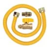 Cambridge 5/8 In. OD X 1/2 In. MIP X 1/2 In. FIP Ball Valve X 36 In. Stainless Steel Yellow Coated Gas Connector (125,000 BTU)