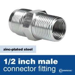 Cambridge 5/8 In. OD X 1/2 In. MIP X 1/2 In. MIP X 48 In. Stainless Steel Yellow Coated Gas Connector (106,000 BTU) -Fire Place Store cambridge gas fittings connectors c gcy 581212mm 48ec 4f 1000