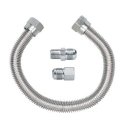 Cambridge 5/8 In. OD X 1/2 In. MIP X 1/2 In. FIP X 18 In. Stainless Steel Standard Gas Connector (164,200 BTU)