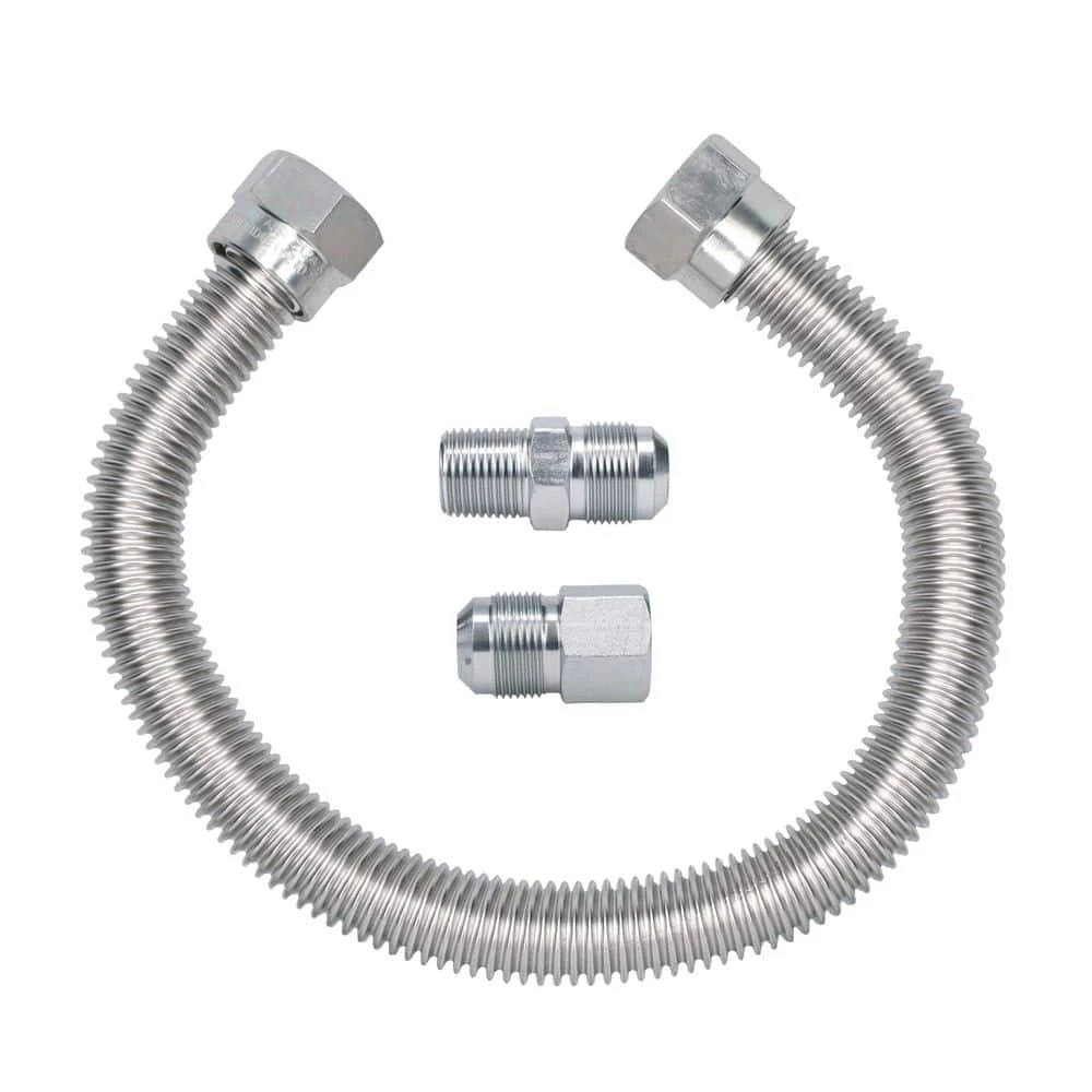 Cambridge 5/8 In. OD X 1/2 In. MIP X 1/2 In. FIP X 18 In. Stainless Steel Standard Gas Connector (164,200 BTU) 1 Cambridge 5/8 In. OD X 1/2 In. MIP X 1/2 In. FIP X 18 In. Stainless Steel Standard Gas Connector (164,200 BTU)