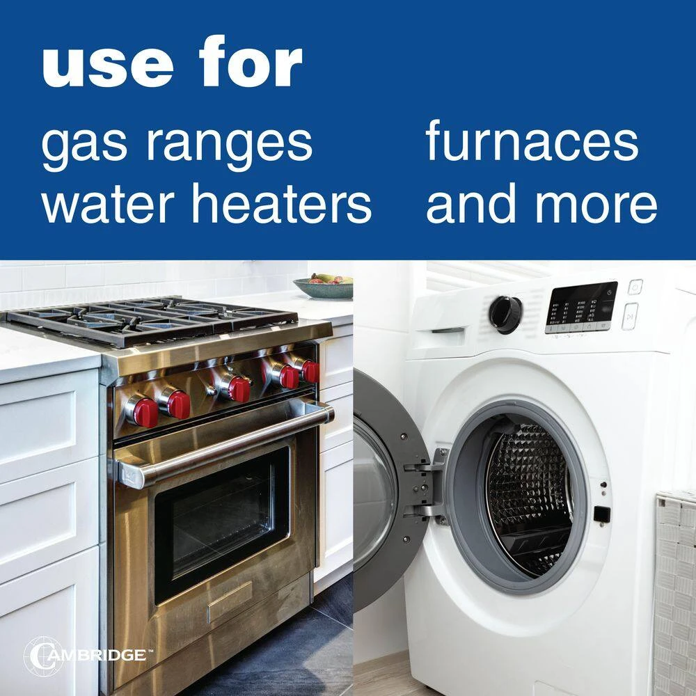 Cambridge 5/8 In. OD X 1/2 In. MIP X 1/2 In. FIP X 24 In. Stainless Steel Standard Gas Connector (150,000 BTU) 2 Cambridge 5/8 In. OD X 1/2 In. MIP X 1/2 In. FIP X 24 In. Stainless Steel Standard Gas Connector (150,000 BTU) - Image 2