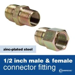 Cambridge 5/8 In. OD X 1/2 In. MIP X 1/2 In. FIP X 24 In. Stainless Steel Yellow Coated Gas Connector (150,000 BTU) -Fire Place Store cambridge gas fittings connectors cgcy581212mf24 4f 1000