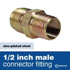 Cambridge 5/8 In. OD X 1/2 In. MIP X 1/2 In. MIP X 24 In. Stainless Steel Yellow Coated Gas Connector (150,000 BTU) 9 Cambridge 5/8 In. OD X 1/2 In. MIP X 1/2 In. MIP X 24 In. Stainless Steel Yellow Coated Gas Connector (150,000 BTU) -Fire Place Store cambridge gas fittings connectors cgcy581212mm24 4f 1000