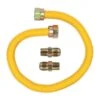 Cambridge 5/8 In. OD X 1/2 In. MIP X 1/2 In. MIP X 24 In. Stainless Steel Yellow Coated Gas Connector (150,000 BTU)