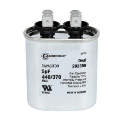 Cambridge 2.01 In. X 1.22 In. X 2.17 In. Aluminum 5 MFD 440-Volt/370-Volt Single Oval Run Capacitor (1-Pack)