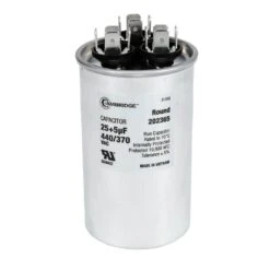 Cambridge 1.97 In. X 1.97 In. X 3.35 In. Aluminum 25 Plus 5 MFD 440-Volt/370-Volt Dual Round Run Capacitor (1-Pack)