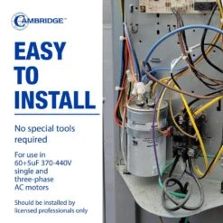 Cambridge 1.97 In. X 1.97 In. X 4.53 In. Aluminum 60 Plus 5 MFD, 440-Volt/370-Volt Dual Round Run Capacitor (1-Pack) -Fire Place Store cambridge grow room ventilation 202375pm 31 1000