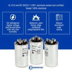 Cambridge 2.36 In. X 2.36 In. X 4.53 In. Aluminum 80 Plus 5 MFD, 440-Volt/370-Volt Dual Round Run Capacitor (1-Pack) -Fire Place Store cambridge grow room ventilation 202378pm 44 1000