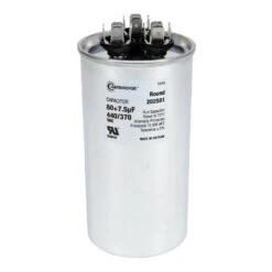 Cambridge 2.36 In. X 2.36 In. X 4.53 In. Aluminum 80 Plus 7.5 MFD, 440-Volt/370-Volt Dual Round Run Capacitor (1-Pack)