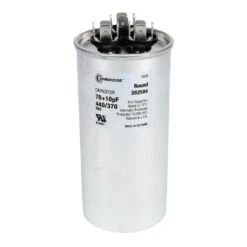 Cambridge 2.17 In. X 2.17 In. X 4.53 In. Aluminum 70 Plus 10 MFD, 440-Volt/370-Volt Dual Round Run Capacitor (1-Pack)