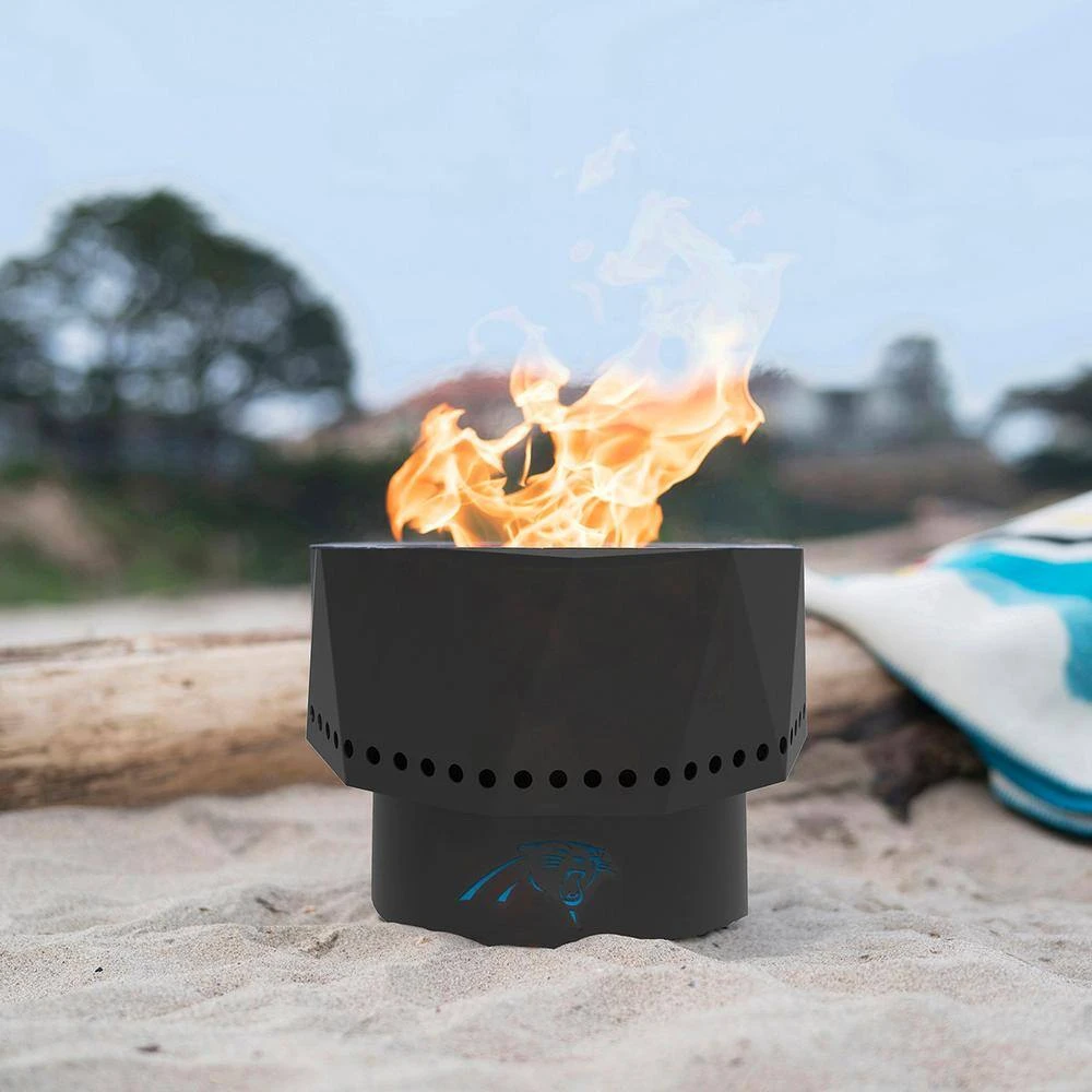 The Ridge NFL 15.7 In. X 12.5 In. Round Steel Smokeless Wood Pellet Portable Fire Pit With Bag, Screen-Carolina Panthers 2 The Ridge NFL 15.7 In. X 12.5 In. Round Steel Smokeless Wood Pellet Portable Fire Pit With Bag, Screen-Carolina Panthers - Image 2