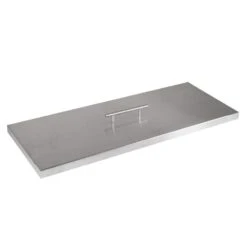 Fire Pit Cover For 24 In. X 8 In. Rectangular Burner Pan, Stainless Steel (27 In. X 11 In. X 1 In. )