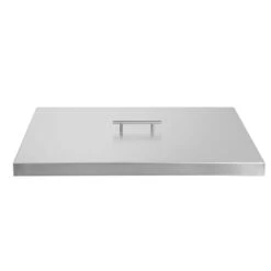 Fire Pit Cover For 24 In. X 24 In. Square Burner Pan, Stainless Steel, Wrapped Edge (27 In. X 27 In. X 1.5 In. )