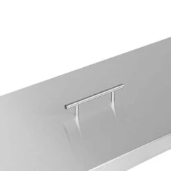 Fire Pit Cover For 36 In. X 12 In. Rectangular Burner Pan, Stainless Steel, Wrapped Edge (39 In. X 15 In. X 1.5 In. ) -Fire Place Store celestial fire glass fire pit covers and accessories cvr 36 12 4f 1000