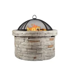 27 In. X 27 In. Cylinder Magnesium Oxide Coal Fire Pit