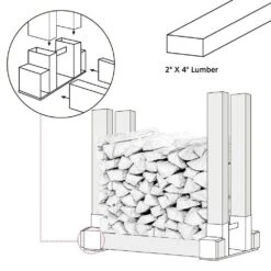 Outdoor Firewood Log Rack Bracket Kit, Fireplace Wood Storage Holder Adjustable To Any Length (4-Bracket Kit) -Fire Place Store cesicia firewood sfirewood4 1f 1000