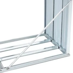 32.7"D X 72.8"W X 58.3"H Galvanized Steel Firewood Storage Log Rack In Dark Gray With Roof -Fire Place Store cesicia firewood w465firewood6 44 1000