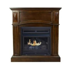 20,000 BTU 36 In. Compact Convertible Ventless Natural Gas Fireplace In Cherry 10 20,000 BTU 36 In. Compact Convertible Ventless Natural Gas Fireplace In Cherry -Fire Place Store cherry pleasant hearth gas fireplaces vff ph20ng c1 c3 1000