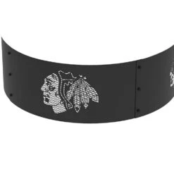 Decorative NHL 36 In. X 12 In. Round Steel Wood Fire Pit Ring - Chicago Blackhawks -Fire Place Store chicago blackhawks blue sky outdoor living fire pit covers and accessories fr361208 cb 1d 1000