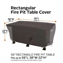 Ravenna 56 In. Rectangular Fire Pit Table Cover -Fire Place Store classic accessories fire pit covers and accessories 55 598 015101 ec e1 1000