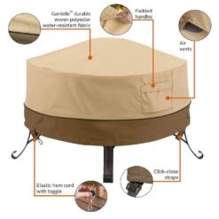 Veranda 24 In. Round Full Coverage Fire Pit Cover -Fire Place Store classic accessories fire pit covers and accessories 55 703 011501 00 44 1000