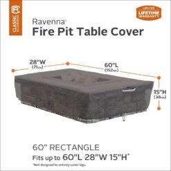 Ravenna 60 In. Rectangular Fire Pit Table Cover 14 Ravenna 60 In. Rectangular Fire Pit Table Cover -Fire Place Store classic accessories fire pit covers and accessories 55 811 055101 ec e1 1000