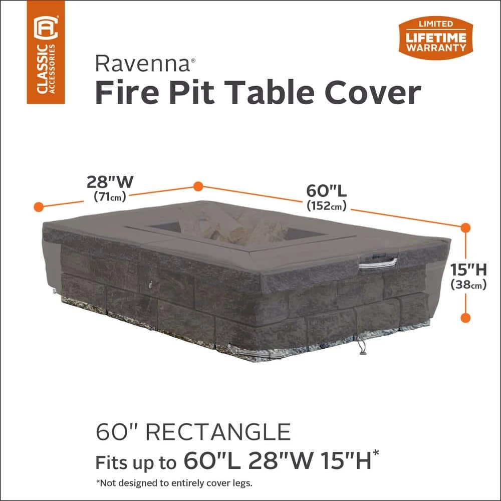 Ravenna 60 In. Rectangular Fire Pit Table Cover 2 Ravenna 60 In. Rectangular Fire Pit Table Cover - Image 2