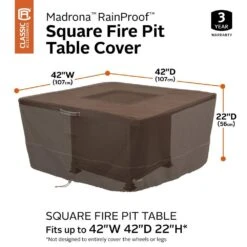Madrona RainProof 44 In. L X 44 In. W X 22 In. H Square Fire Pit Table Cover -Fire Place Store classic accessories fire pit covers and accessories 55 835 036601 rt 40 1000