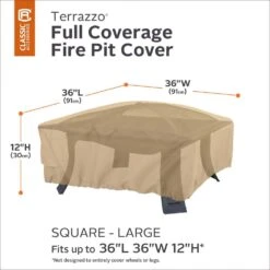 Terrazzo Large Square Full Coverage Fire Pit Cover -Fire Place Store classic accessories fire pit covers and accessories 59932 ec 4f 1000