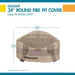 Duckcovers 34 In. Elegant Round Fire Pit Cover -Fire Place Store classic accessories fire pit covers and accessories lfpr3620 40 1000